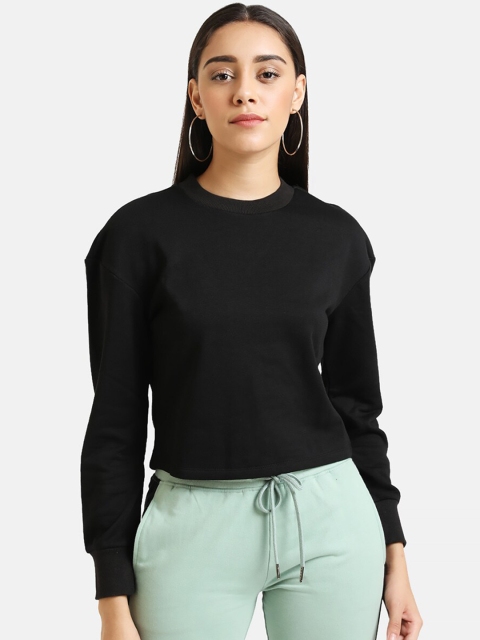 

Kazo Women Black Solid Sweatshirt