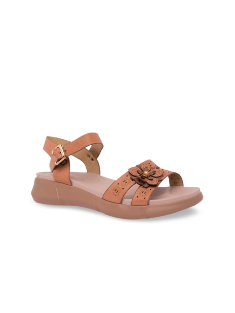 

Sole To Soul Women Tan Brown Embellished Comfort Heels