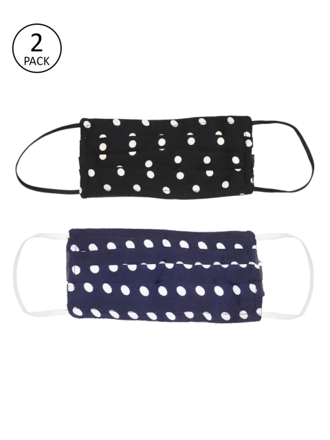 

Bellofox Unisex Pack of 2 Pcs Black & Blue Reusable 3-Ply Outdoor Cloth Masks