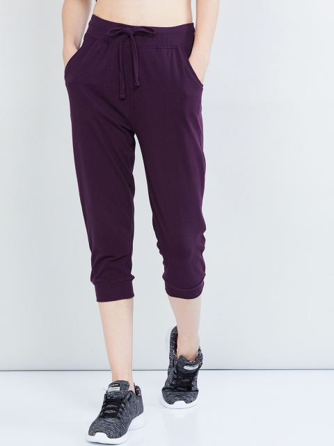 

max Women Purple Solid Regular Fit Capris