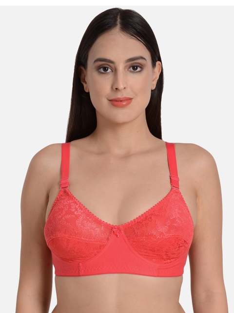 

fashiol Peach-Coloured Self Design Non-Wired Non Padded Bralette Bra FERR01