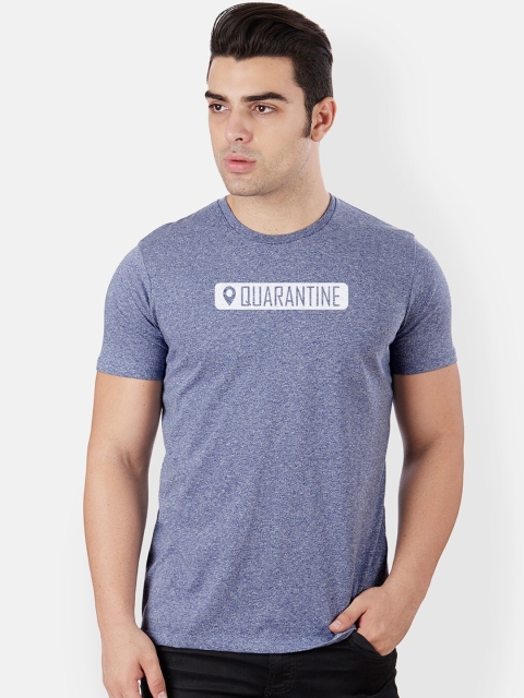 

Free Authority Men Blue Printed Round Neck T-shirt