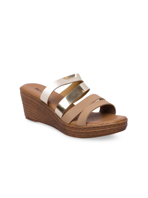 

Inc 5 Women Brown & Gold Colourblocked Wedges