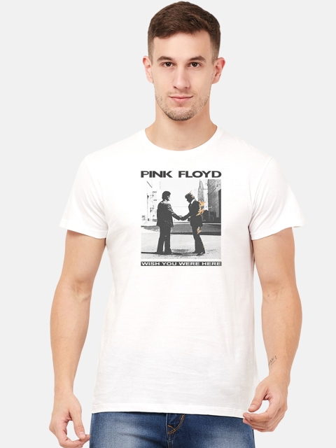 

Free Authority Men White Pink Floyd Printed Round Neck T-shirt