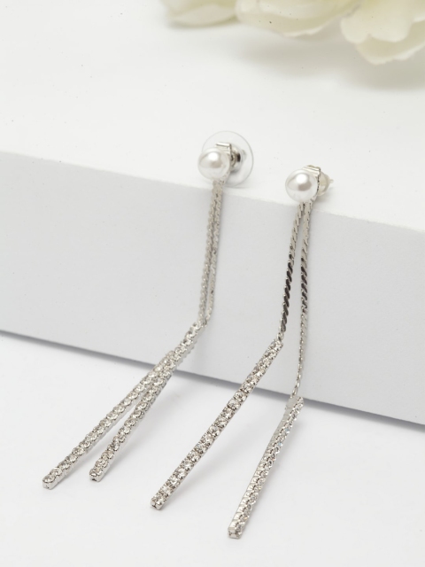 

AVANT-GARDE PARIS Silver-Toned Rhodium-Plated Classic Drop Earrings