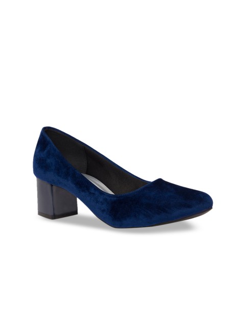 

Sole To Soul Women Navy Blue Solid Block Heels