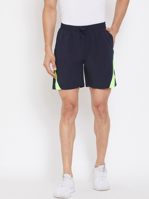 

PERFKT-U Men Blue Printed Regular Fit Sports Shorts, Navy blue