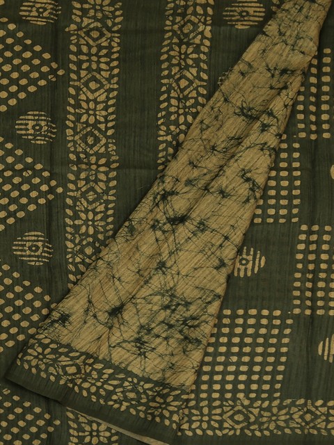 

Pothys Green & Beige Jute Silk Printed Saree