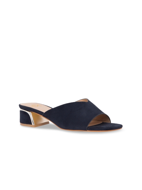 

Sole To Soul Women Blue Solid Suede Mules