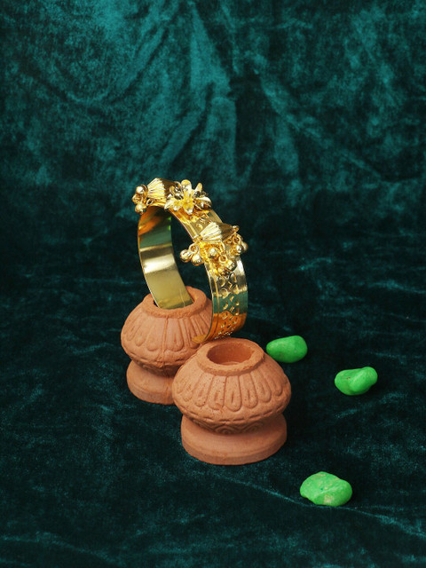 

Adwitiya Collection 24ct Gold-Plated Handcrafted Cuff Bracelet
