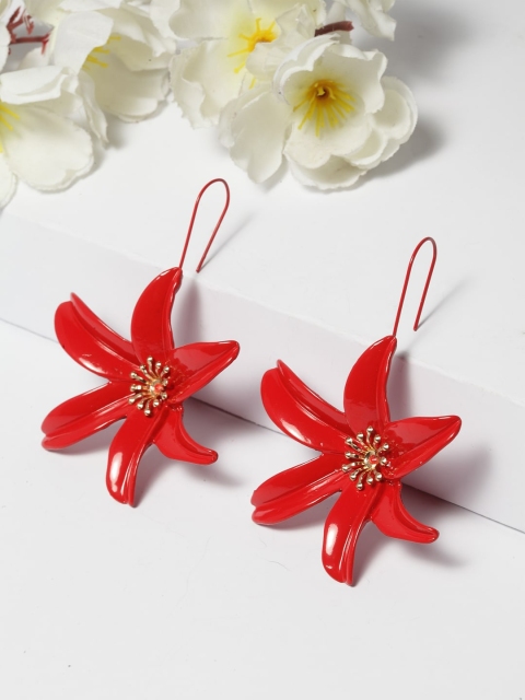 

AVANT-GARDE PARIS Red Floral Drop Earrings