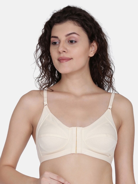 fashiol Beige Solid Non-Wired Non Padded Beginners Bra FRT-FDDD01