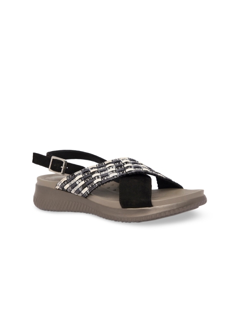 

Sole To Soul Women Black Woven Design Sandals