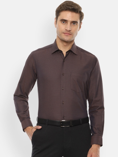 

Van Heusen Men Brown Slim Fit Printed Formal Shirt