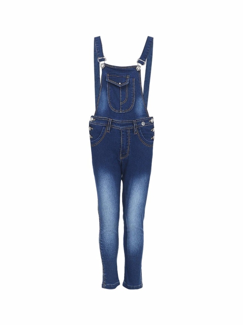 

FirstClap Kids Blue Solid Straight-Leg Dungarees