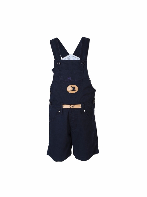 

FirstClap Unisex Kids Navy Blue Solid Dungarees