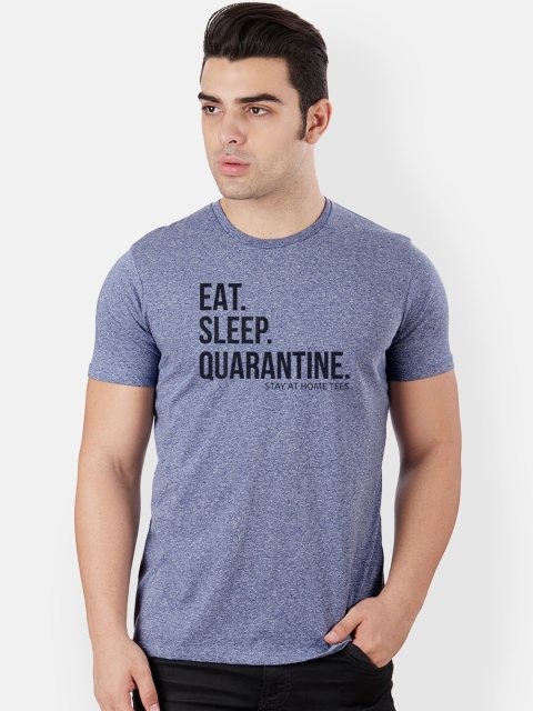 

Free Authority Men Blue Printed Round Neck T-shirt