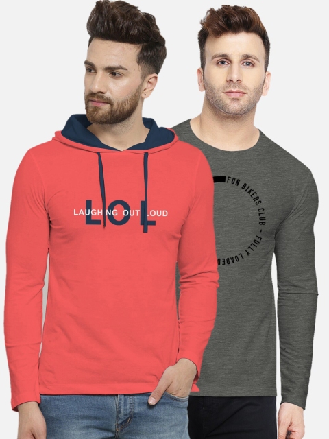 

BULLMER Men Pack of 2 T-shirts, Coral