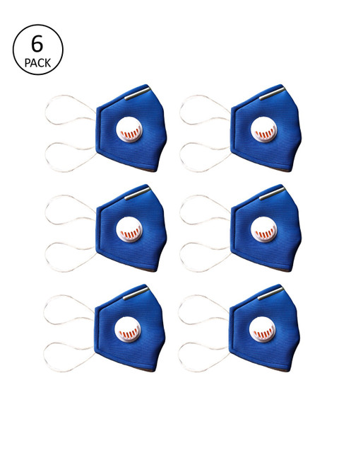 

Bellofox Adults Pack of 6 Blue 3-Ply Reusable Outdoor Masks With Filter Valve