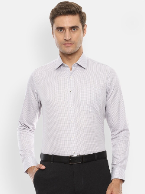 

Van Heusen Men White Slim Fit Checked Formal Shirt