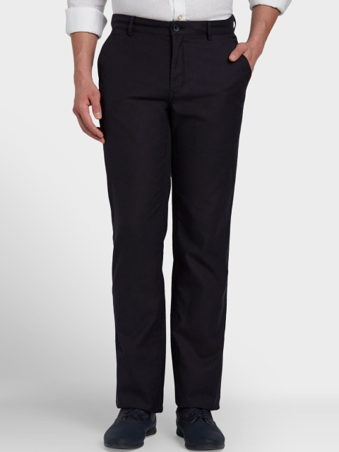 

ColorPlus Men Navy Blue Tapered Fit Solid Regular Trousers