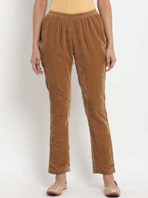 

trueBrowns Women Brown Solid Straight Palazzos