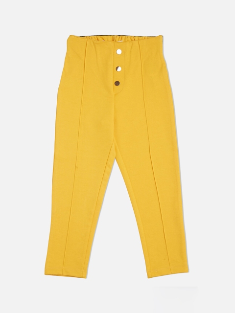 

VITAMINS Girls Yellow Solid Skinny-Fit Treggings