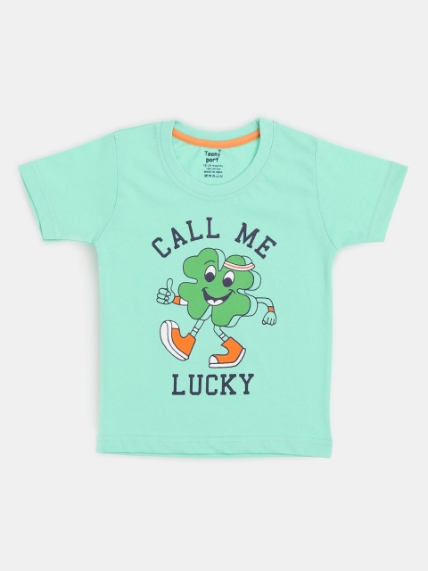

Toonyport Boys Green Printed Round Neck T-shirt