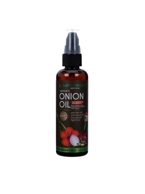 

EARTH THERAPY Organic Onion Hair Oil with 14 Essential Oils - 100 ml, Brown