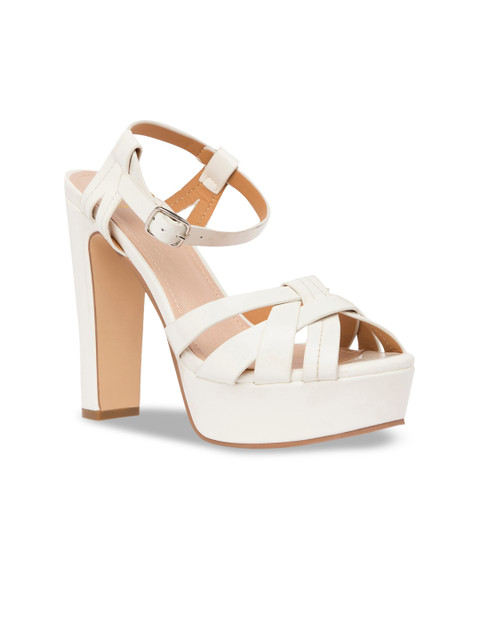 

Sole To Soul Women White Solid Block Heels