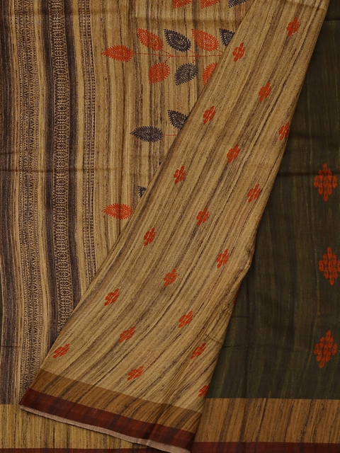 

Pothys Green Printed Jute Silk Saree