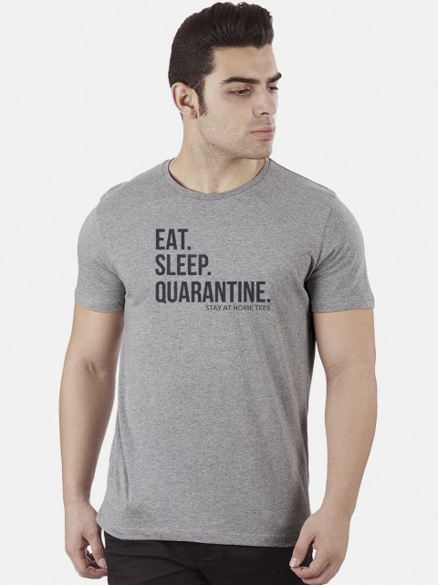 

Free Authority Men Grey Solid Round Neck T-shirt
