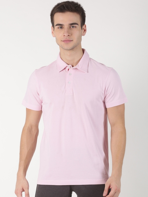 

Soul Space Men Baby Pink Solid Organic Cotton Polo Collar T-shirt