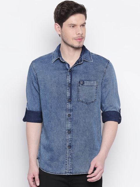 

Mufti Men Blue Slim Fit Faded Casual Shirt