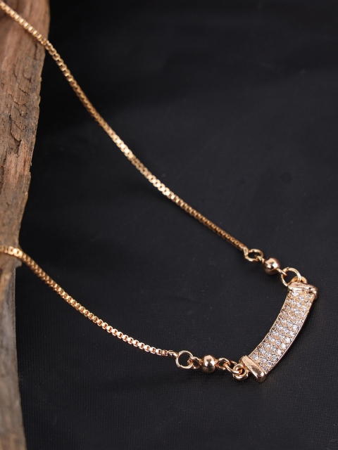 

Anikas Creation Gold-Plated AD-Studded Handcrafted Necklace