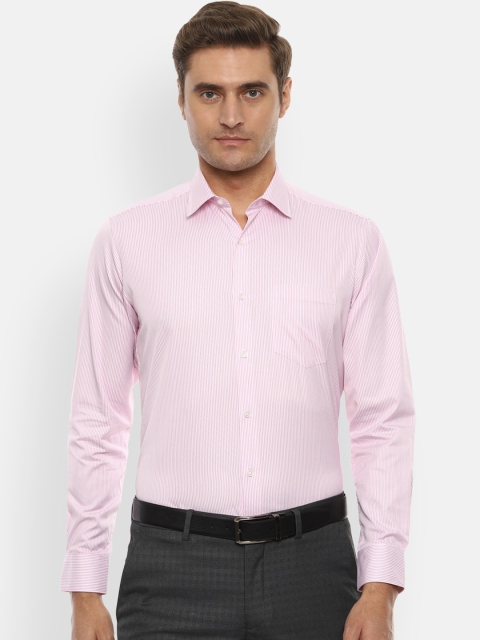 

Van Heusen Men Pink Slim Fit Striped Formal Shirt