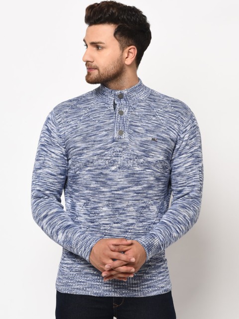 

98 Degree North Men Blue Printed Pullover Sweater