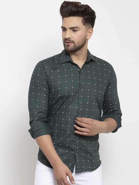 

JAINISH Men Green Smart Regular Fit Printed Casual Shirt
