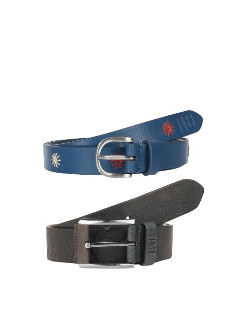 

echt Men Blue & Black Solid Belt