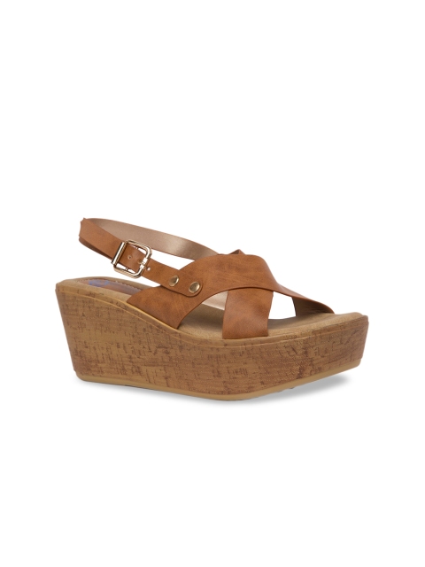 

Sole To Soul Women Tan Solid Sandals