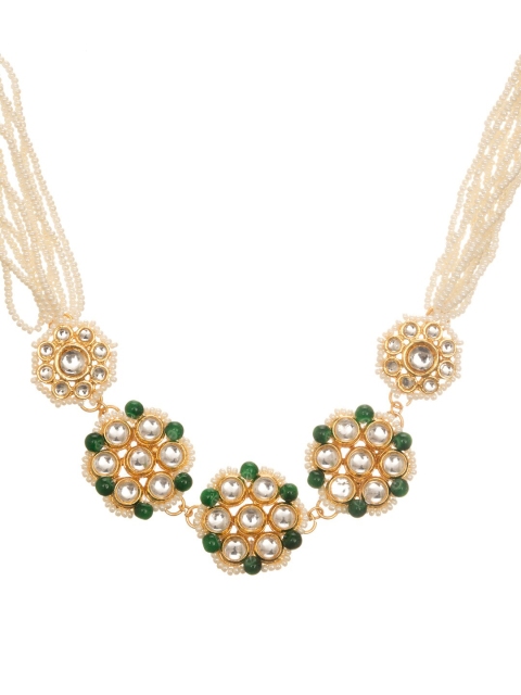 

INDYA White & Gold-Plated Choker Necklace