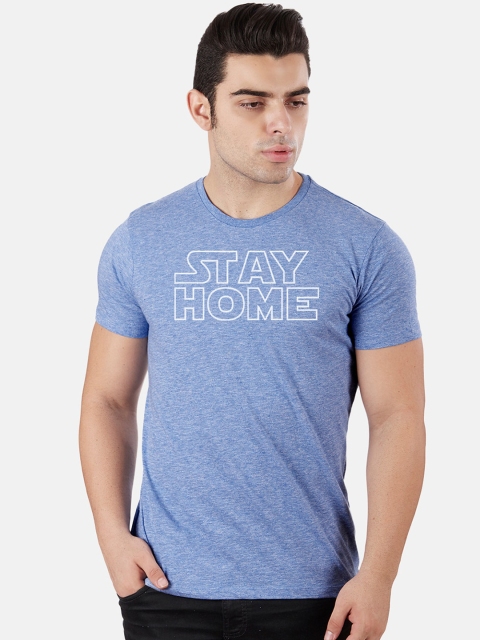 

Free Authority Men Blue Printed Round Neck T-shirt