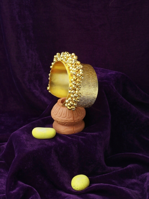 

Adwitiya Collection 24CT Gold-Plated Brass Handcrafted Cuff Bracelet