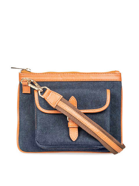 

THE GUSTO Navy Blue Solid Sling Bag