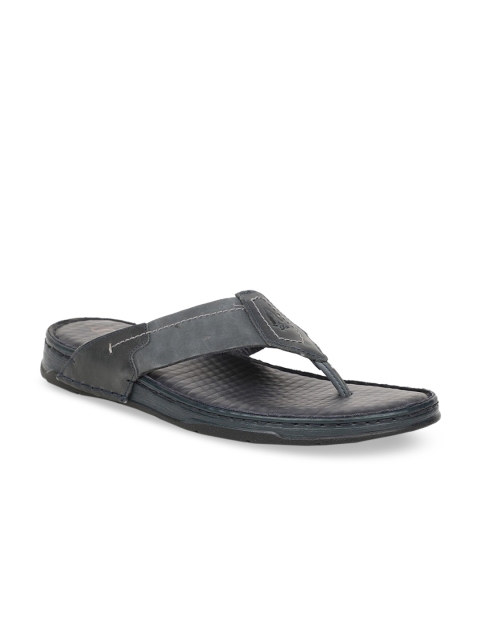 

Hush Puppies Men Grey Solid Leather Comfort Sandals