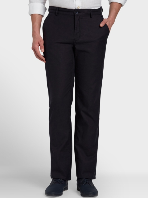 

ColorPlus Men Blue Tapered Fit Solid Regular Trousers