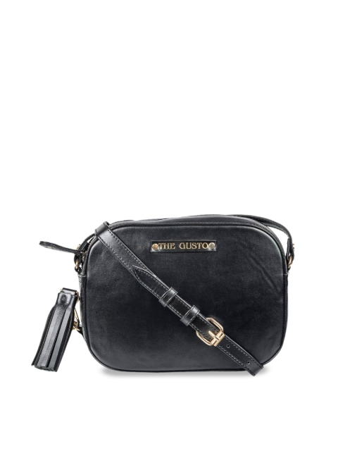 

THE GUSTO Black Solid Sling Bag