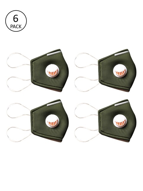 

Bellofox Unisex Green Solid Pack Of 4 Reusable 3-Ply Cloth Mask