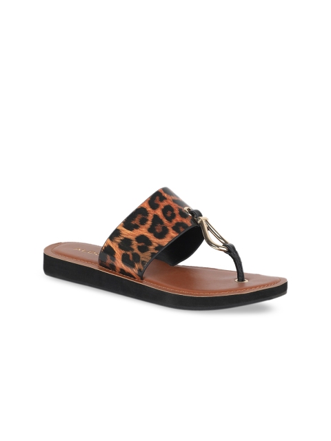 

ALDO Women Brown Printed T-Strap Flats