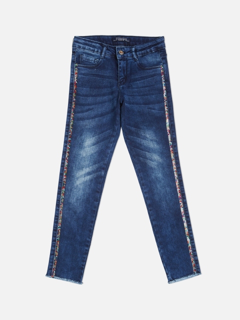 

VITAMINS Girls Blue Skinny Fit Mid-Rise Clean Look Jeans